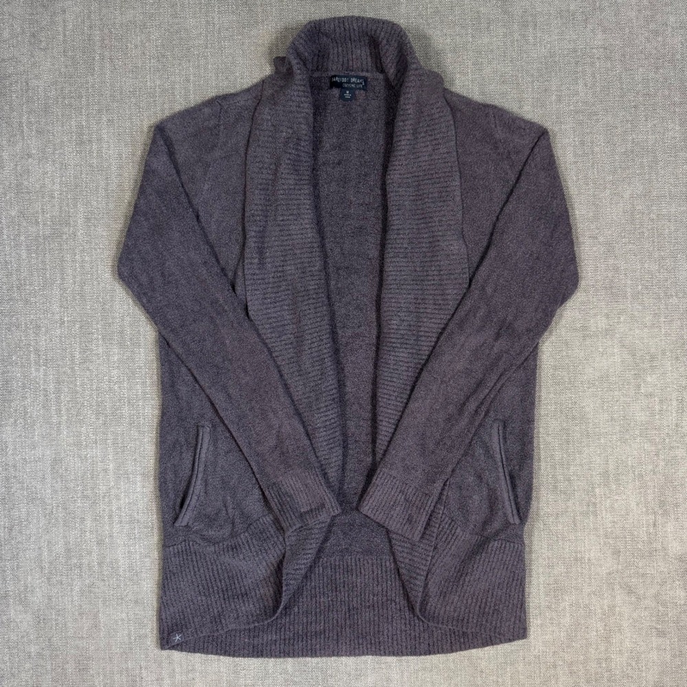 Barefoot Dreams CozyChic Lite Circle Cardigan Purple Medium Loungewear Soft Cozy